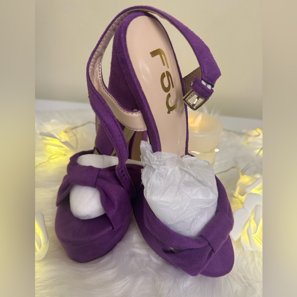 FSJ Women's Vibrant Purple Heels 8.5